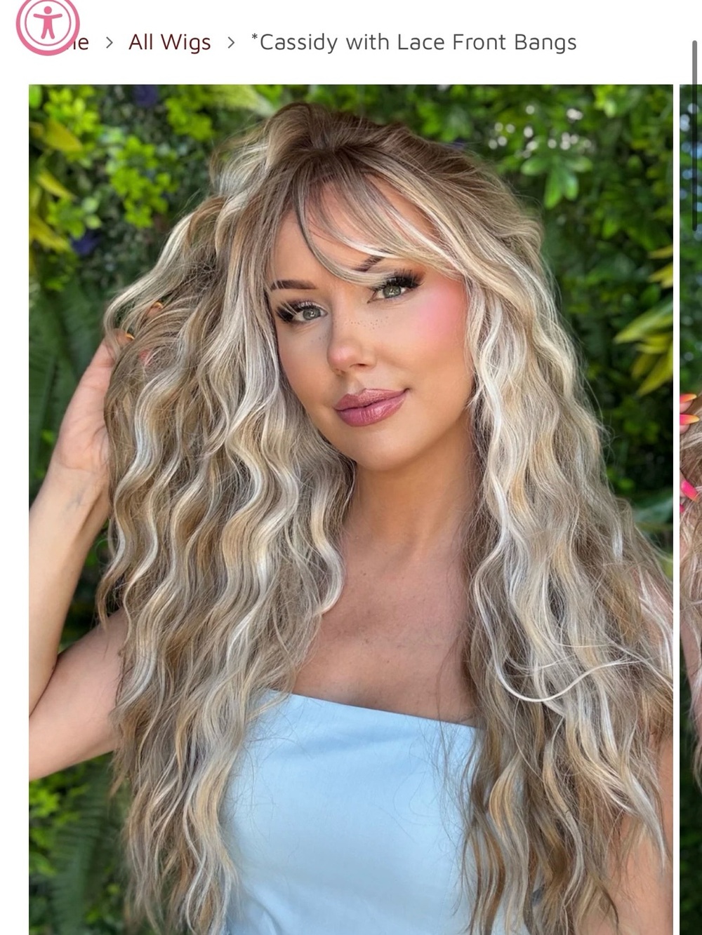 Cassidy Lace Front Wig with Curtain Bangs - Blonde Blend - standard size